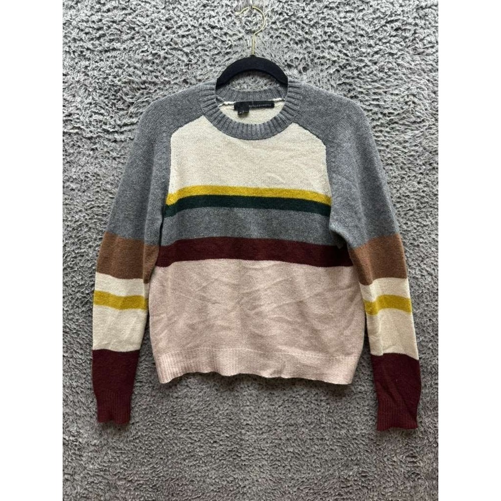 360 Cashmere Emelina Stripe Crew‎ Neck Pullover Sweater Multicolor Womens Size S